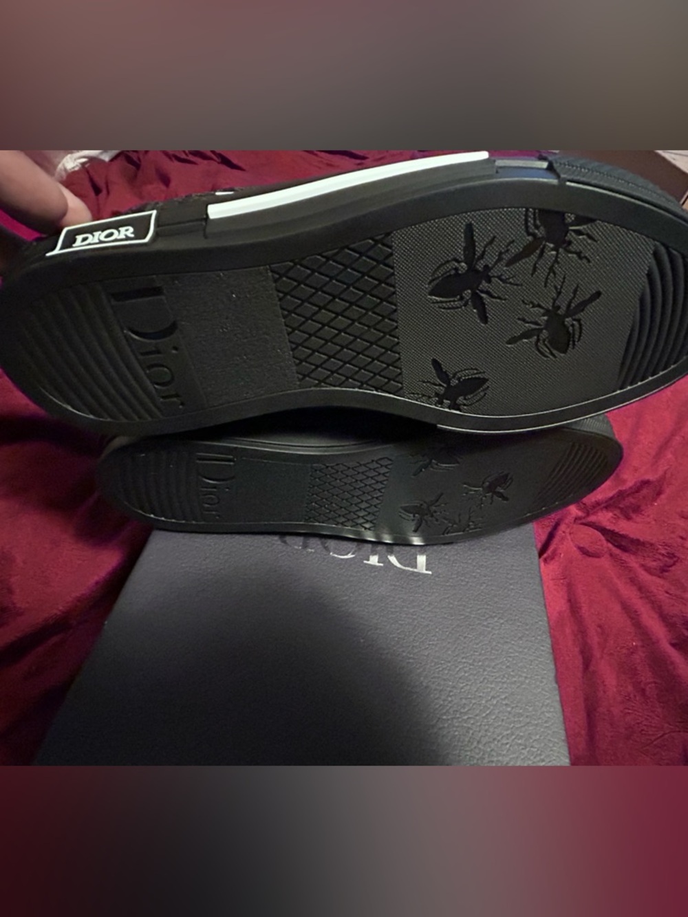 Dior B23 Low Black Men's Low-Top Jacquard Sneakers - Picture 4 of 6